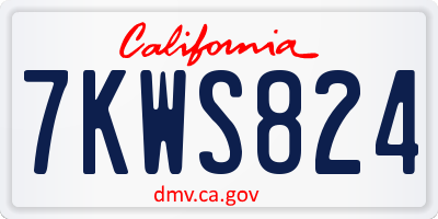 CA license plate 7KWS824