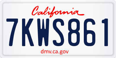 CA license plate 7KWS861