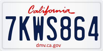 CA license plate 7KWS864