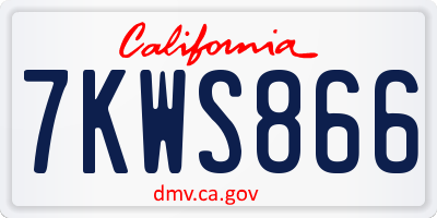 CA license plate 7KWS866