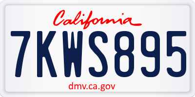 CA license plate 7KWS895