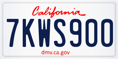 CA license plate 7KWS900