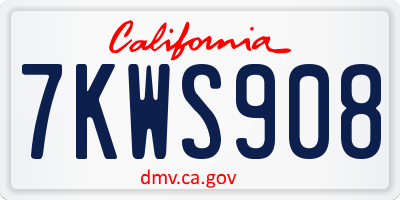 CA license plate 7KWS908