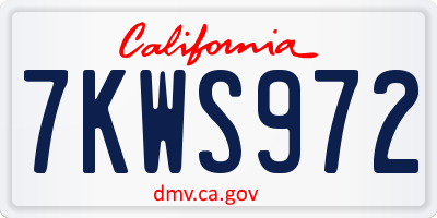 CA license plate 7KWS972