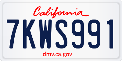 CA license plate 7KWS991