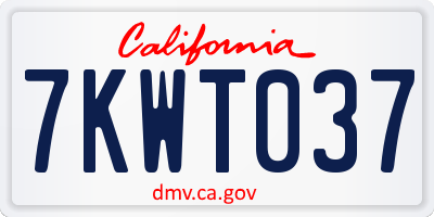 CA license plate 7KWT037