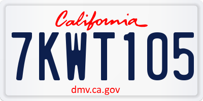 CA license plate 7KWT105