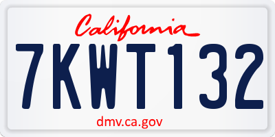 CA license plate 7KWT132