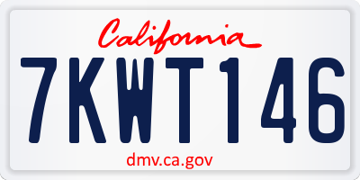 CA license plate 7KWT146