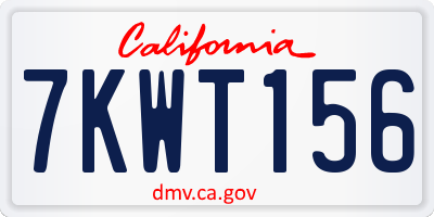 CA license plate 7KWT156