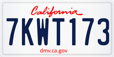 CA license plate 7KWT173