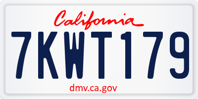 CA license plate 7KWT179