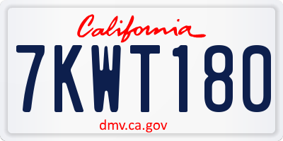 CA license plate 7KWT180