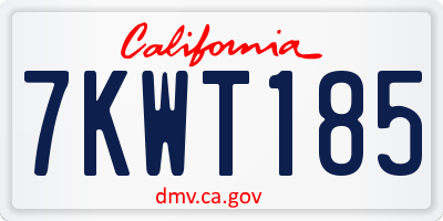CA license plate 7KWT185
