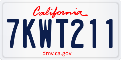 CA license plate 7KWT211