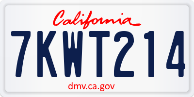 CA license plate 7KWT214