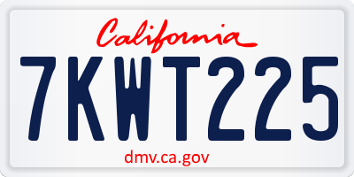 CA license plate 7KWT225
