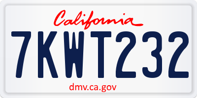 CA license plate 7KWT232