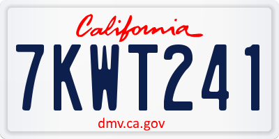 CA license plate 7KWT241