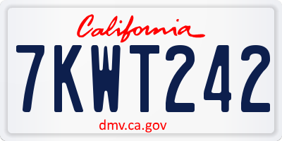 CA license plate 7KWT242