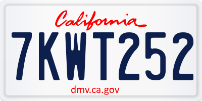 CA license plate 7KWT252