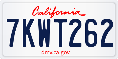 CA license plate 7KWT262