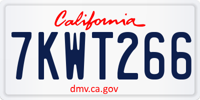 CA license plate 7KWT266