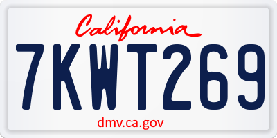 CA license plate 7KWT269
