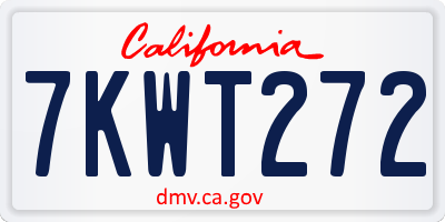 CA license plate 7KWT272
