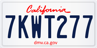 CA license plate 7KWT277
