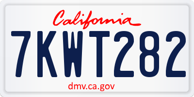 CA license plate 7KWT282