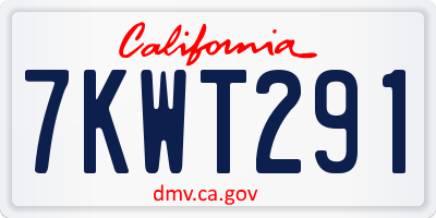 CA license plate 7KWT291