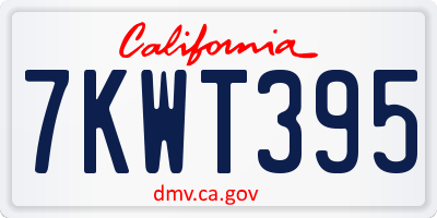 CA license plate 7KWT395