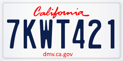 CA license plate 7KWT421