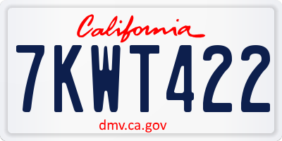 CA license plate 7KWT422