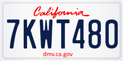 CA license plate 7KWT480