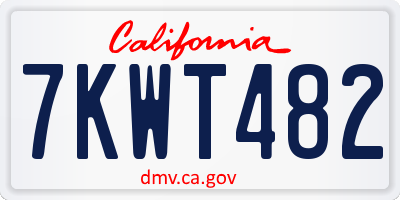 CA license plate 7KWT482