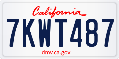 CA license plate 7KWT487