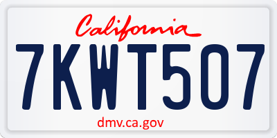 CA license plate 7KWT507