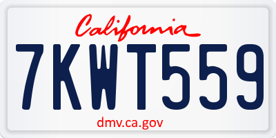 CA license plate 7KWT559