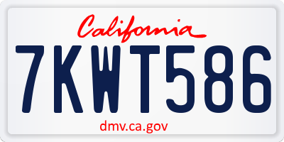 CA license plate 7KWT586