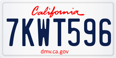 CA license plate 7KWT596