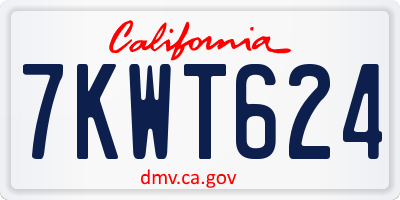 CA license plate 7KWT624