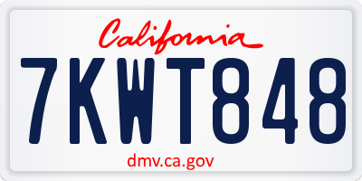 CA license plate 7KWT848