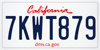 CA license plate 7KWT879