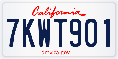 CA license plate 7KWT901