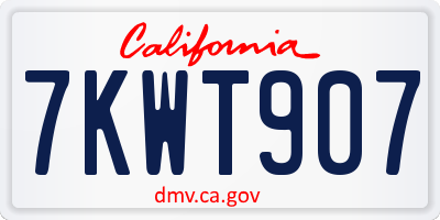 CA license plate 7KWT907