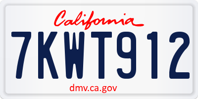 CA license plate 7KWT912
