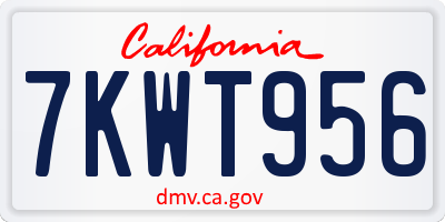 CA license plate 7KWT956