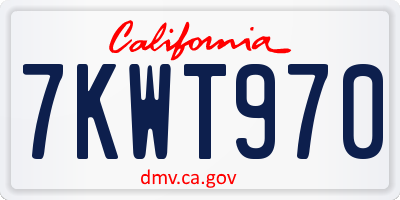 CA license plate 7KWT970